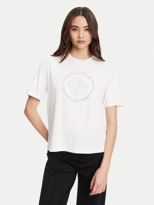 Zdjęcie produktu Guess T-Shirt V5YI05 KCOA2 Biały Regular Fit
