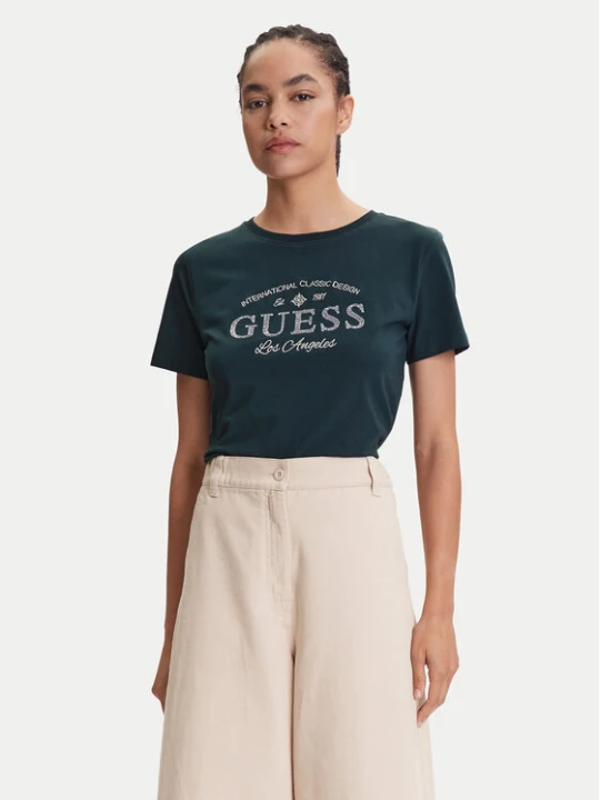 Zdjęcie produktu Guess T-Shirt V5YI13 J1314 Zielony Regular Fit