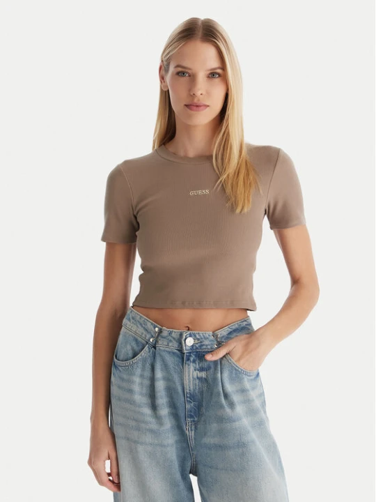 Zdjęcie produktu Guess T-Shirt V5YP08 K8RT2 Khaki Slim Fit