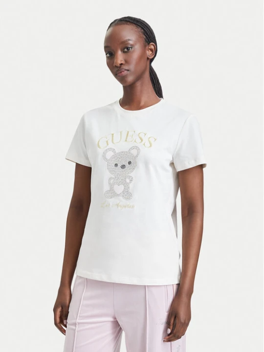 Zdjęcie produktu Guess T-Shirt V6BI28 K9360 Kremowy Regular Fit