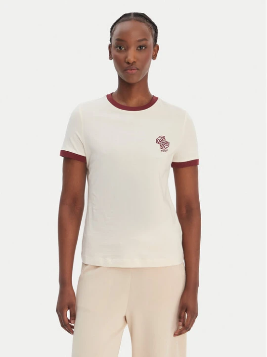 Zdjęcie produktu Guess T-Shirt V6GI05 K2966 Écru Regular Fit Kremowy