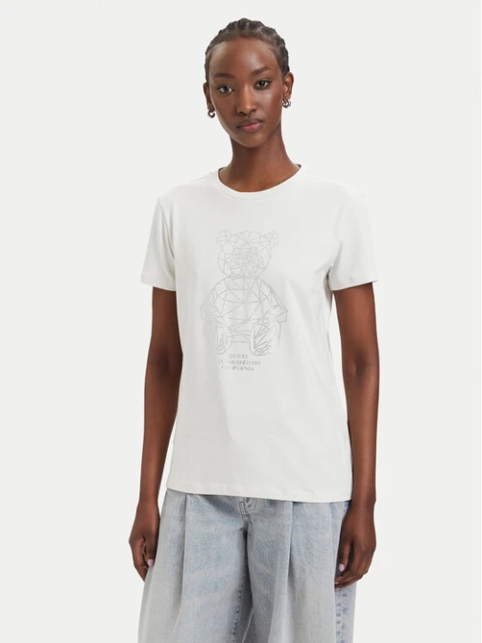 Zdjęcie produktu Guess T-Shirt V6GI12 K3325 Kremowy Regular Fit