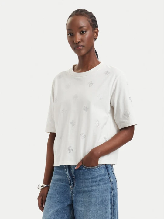Zdjęcie produktu Guess T-Shirt V6GI18 K2985 Kremowy Regular Fit