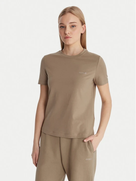 Zdjęcie produktu Guess T-Shirt V6RI07 J1314 Beżowy Regular Fit