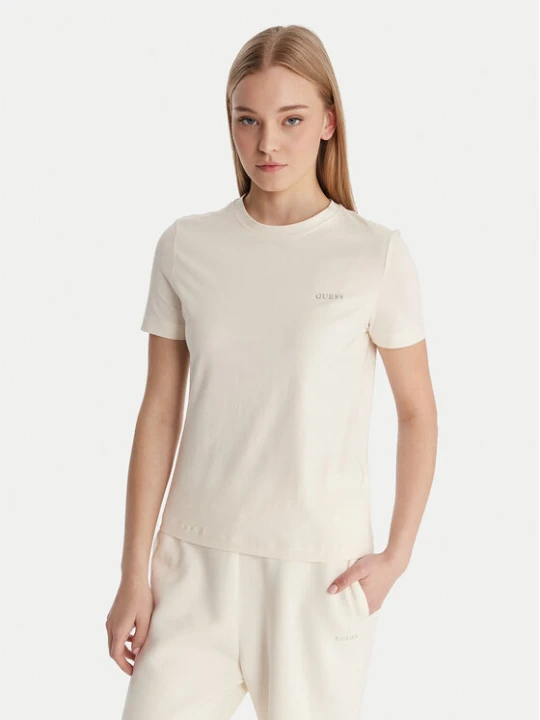 Zdjęcie produktu Guess T-Shirt V6RI07 J1314 Écru Regular Fit Kremowy