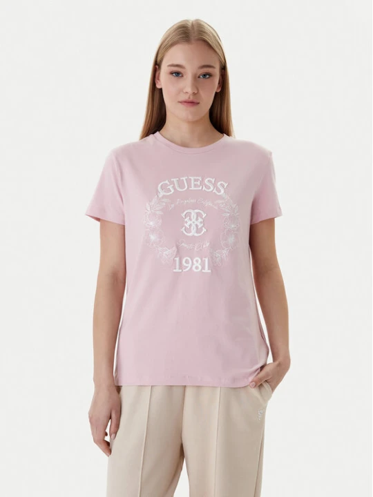 Zdjęcie produktu Guess T-Shirt V6RI12 J1314 Różowy Regular Fit