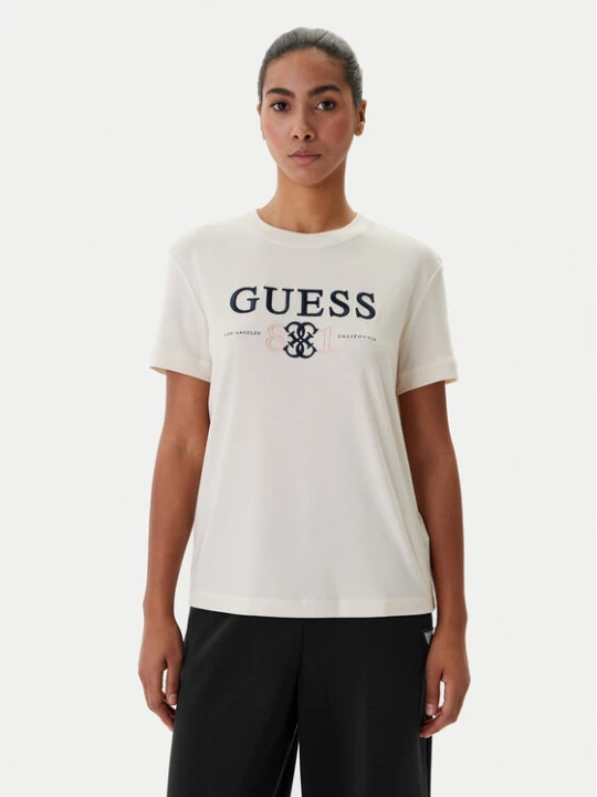 Zdjęcie produktu Guess T-Shirt V6RI13 KD772 Écru Regular Fit Kremowy
