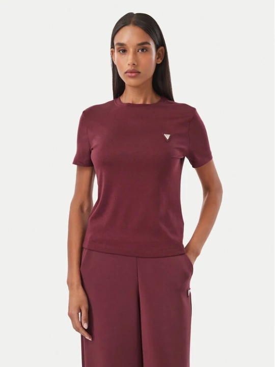 Zdjęcie produktu Guess T-Shirt V6RI17 KD741 Bordowy Regular Fit