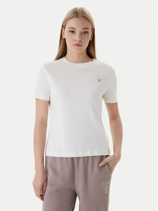 Zdjęcie produktu Guess T-Shirt V6RI17 KD741 Écru Regular Fit Kremowy