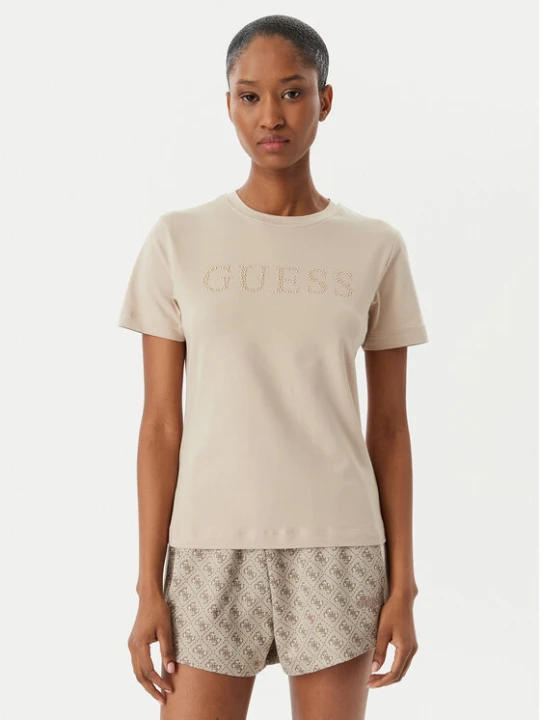Zdjęcie produktu Guess T-Shirt V6RI20 J1314 Beżowy Regular Fit