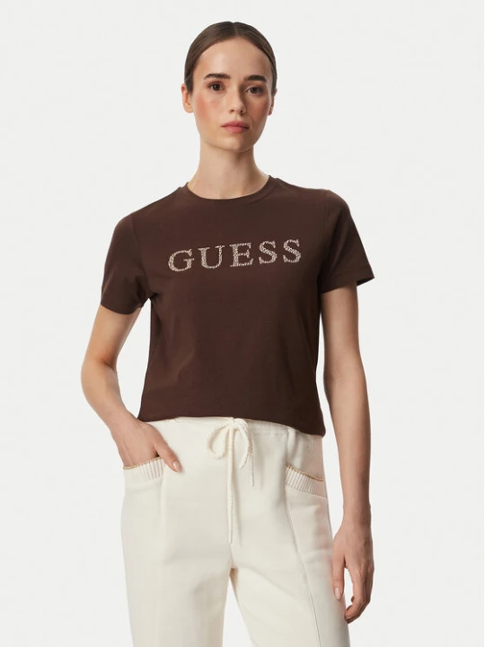 Zdjęcie produktu Guess T-Shirt V6RI20 J1314 Brązowy Regular Fit