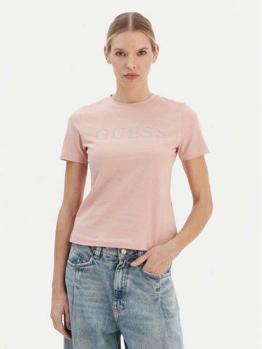 Zdjęcie produktu Guess T-Shirt V6RI20 J1314 Różowy Regular Fit