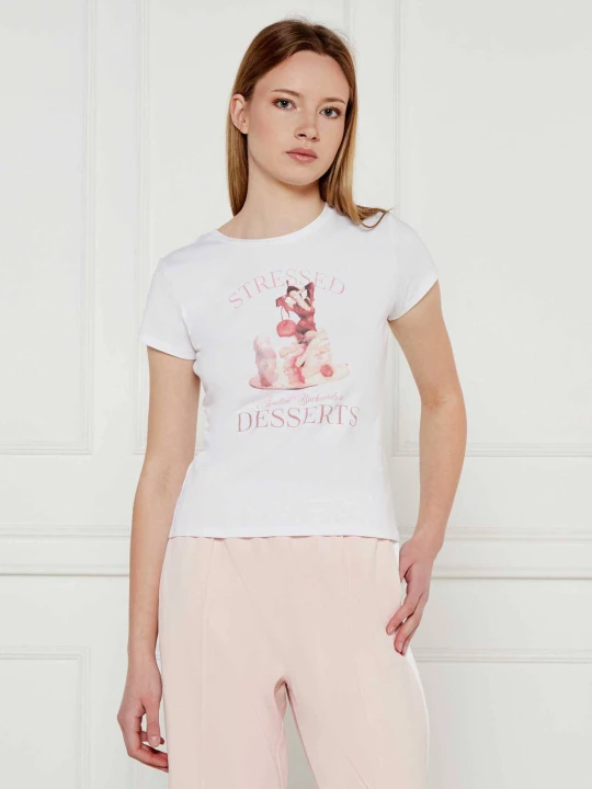 Zdjęcie produktu GUESS T-shirt VINTAGE GIRL R5 | Regular Fit biały