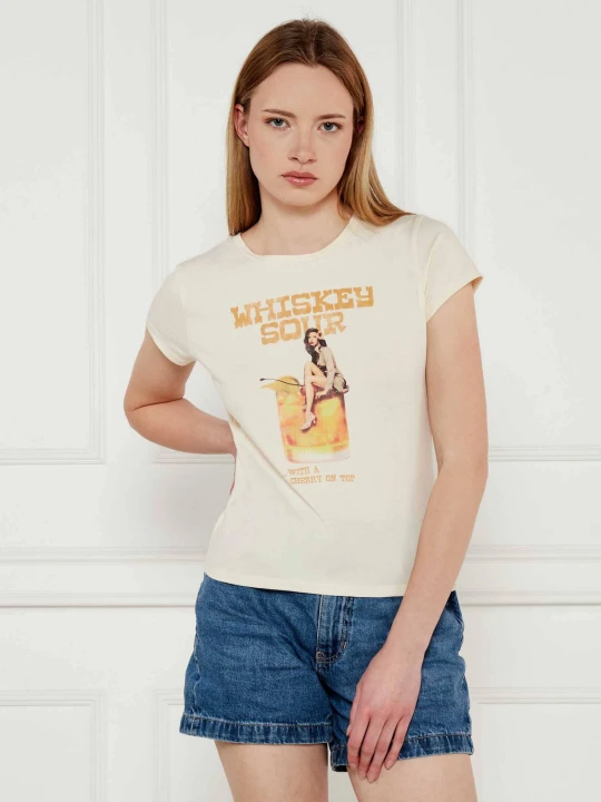 Zdjęcie produktu GUESS T-shirt VINTAGE GIRL R5 | Regular Fit beżowy
