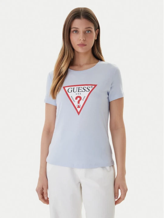 Zdjęcie produktu Guess T-Shirt W1YI1B I3Z14 Błękitny Regular Fit Niebieski jasny