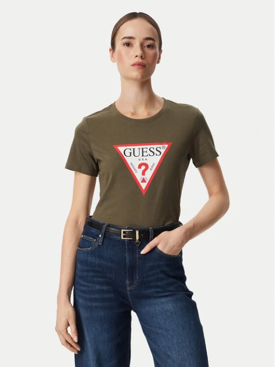 Zdjęcie produktu Guess T-Shirt W1YI1B I3Z14 Khaki Regular Fit
