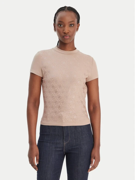 Zdjęcie produktu Guess T-Shirt W4BI26 J1314 Beżowy Regular Fit