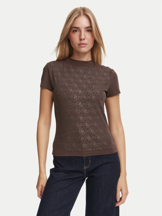 Zdjęcie produktu Guess T-Shirt W4BI26 J1314 Brązowy ciemny Regular Fit