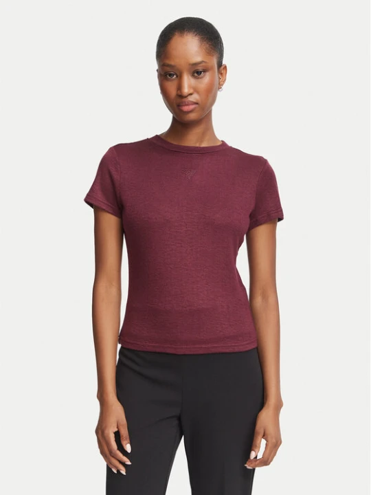 Zdjęcie produktu Guess T-Shirt W5BP07 KCGM2 Bordowy Regular Fit