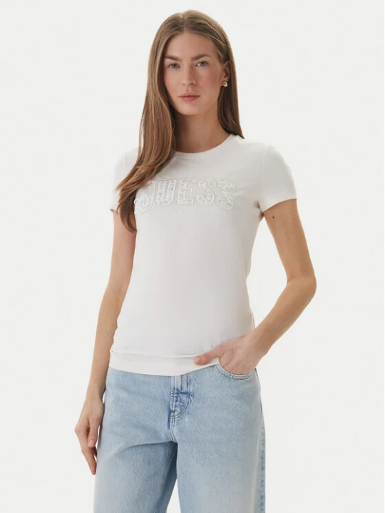 Zdjęcie produktu Guess T-Shirt W5GI04 J1314 Biały Slim Fit