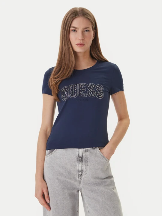 Zdjęcie produktu Guess T-Shirt W5GI04 J1314 Granatowy Slim Fit