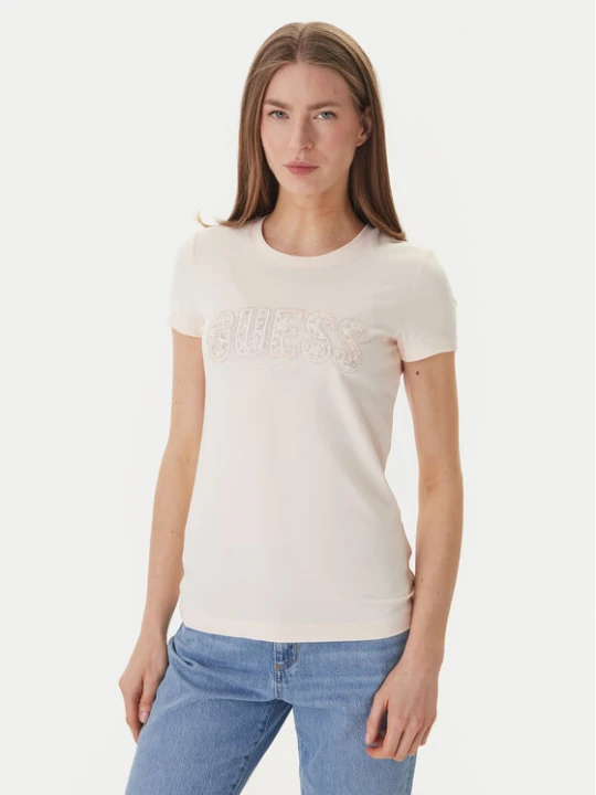 Zdjęcie produktu Guess T-Shirt W5GI04 J1314 Różowy Slim Fit