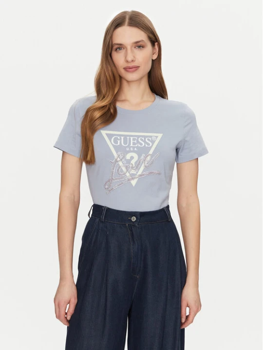 Zdjęcie produktu Guess T-Shirt W5GI05 I3Z14 Błękitny Regular Fit Niebieski jasny