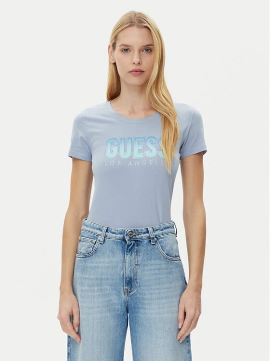 Zdjęcie produktu Guess T-Shirt W5GI14 J1314 Niebieski Regular Fit