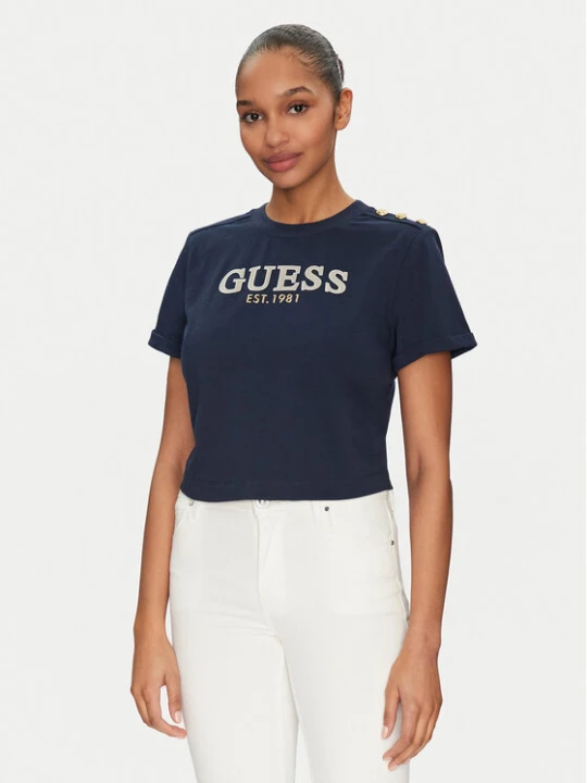 Zdjęcie produktu Guess T-Shirt W5GI15 K8FQ4 Granatowy Regular Fit