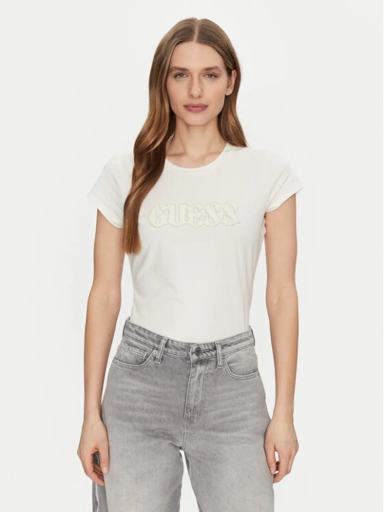 Zdjęcie produktu Guess T-Shirt W5GI42 J1314 Écru Regular Fit Kremowy