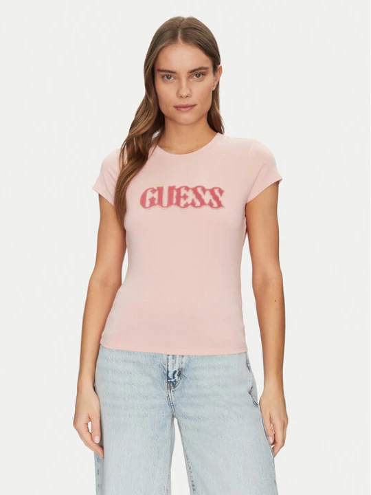 Zdjęcie produktu Guess T-Shirt W5GI42 J1314 Różowy Slim Fit