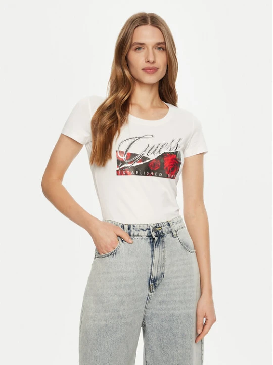 Zdjęcie produktu Guess T-Shirt W5RI03 J1314 Biały Regular Fit
