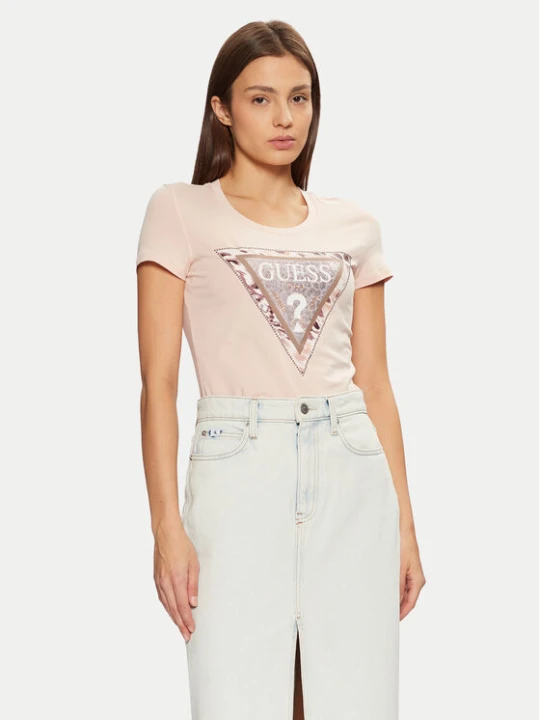 Zdjęcie produktu Guess T-Shirt W5RI22 J1314 Écru Regular Fit Kremowy