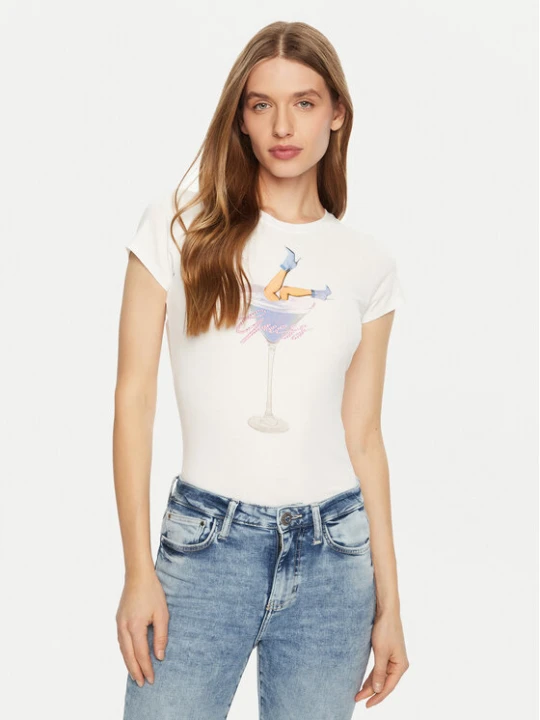 Zdjęcie produktu Guess T-Shirt W5RI29 KA0Q1 Biały Regular Fit