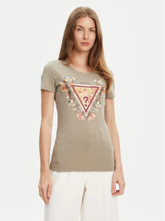 Zdjęcie produktu Guess T-Shirt W5YI08 J1314 Zielony Regular Fit