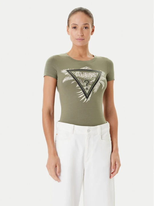 Zdjęcie produktu Guess T-Shirt W5YI13 J1314 Khaki Regular Fit