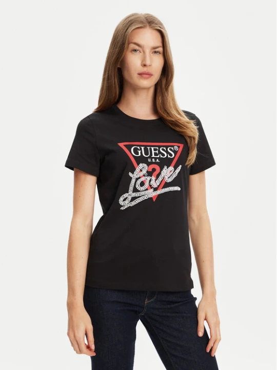 Zdjęcie produktu Guess T-Shirt W5YI40 I3Z14 Czarny Regular Fit