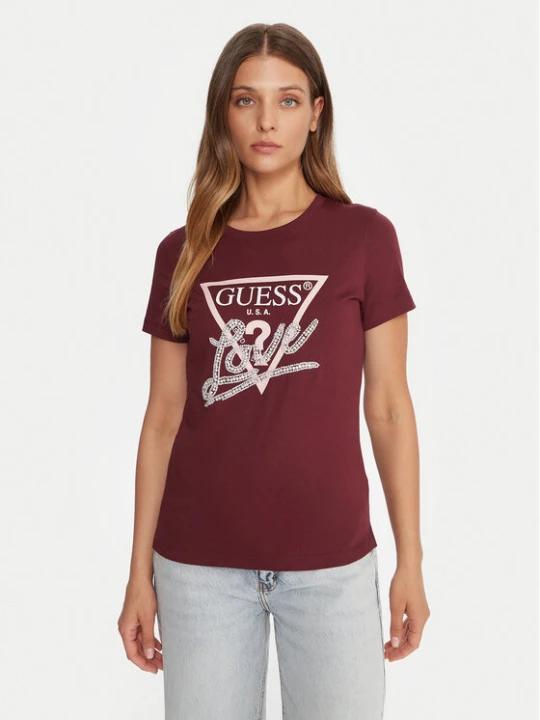Zdjęcie produktu Guess T-Shirt W5YI40 I3Z14 Czerwony Regular Fit