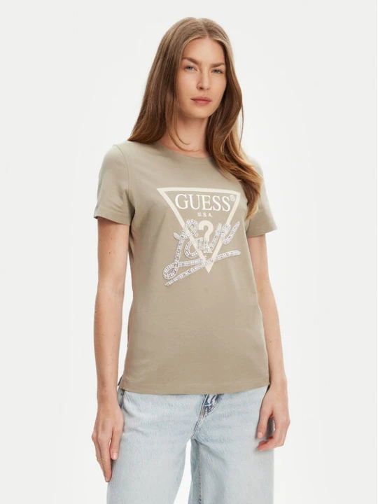 Zdjęcie produktu Guess T-Shirt W5YI40 I3Z14 Zielony Regular Fit