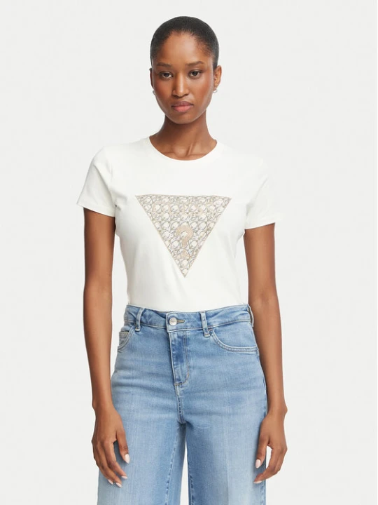 Zdjęcie produktu Guess T-Shirt W6BI61 K7948 Kremowy Regular Fit