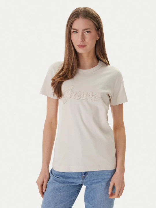 Zdjęcie produktu Guess T-Shirt W6GI08 K3023 Beżowy Regular Fit