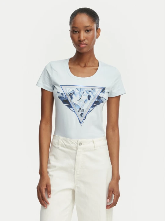 Zdjęcie produktu Guess T-Shirt W6GI11 K3026 Niebieski jasny Regular Fit
