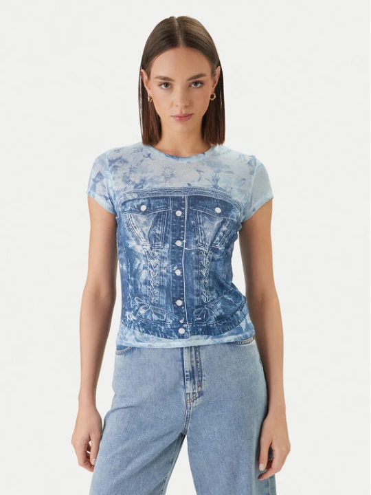 Zdjęcie produktu Guess T-Shirt W6GI44 K3614 Niebieski Regular Fit