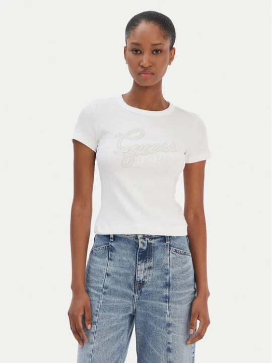 Zdjęcie produktu Guess T-Shirt W6RI22 KA0H1 Biały Slim Fit