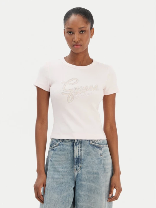 Zdjęcie produktu Guess T-Shirt W6RI22 KA0H1 Różowy Slim Fit