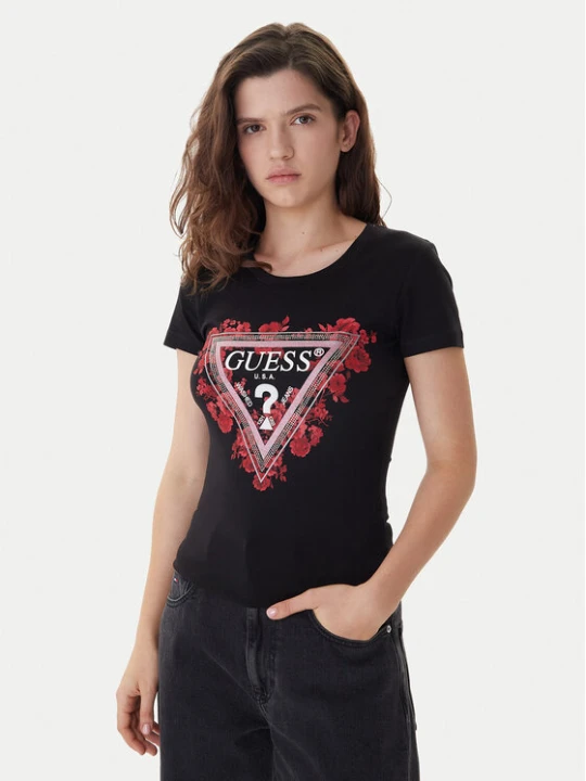 Zdjęcie produktu Guess T-Shirt W6RI23 J1314 Czarny Regular Fit