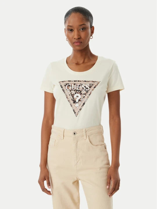 Zdjęcie produktu Guess T-Shirt W6RI32 J1314 Écru Regular Fit Kremowy
