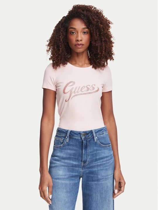 Zdjęcie produktu Guess T-Shirt W6YI21 K4337 Różowy Slim Fit