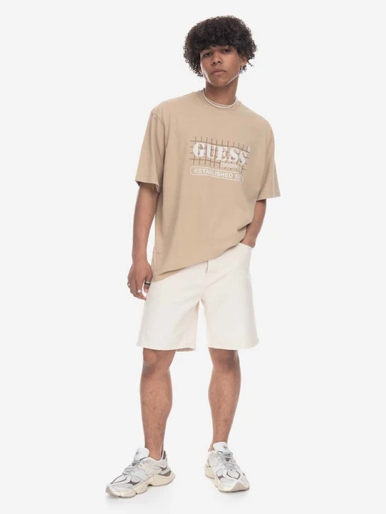 Zdjęcie produktu Guess t-shirt Washed Grid Logo Tee beżowy