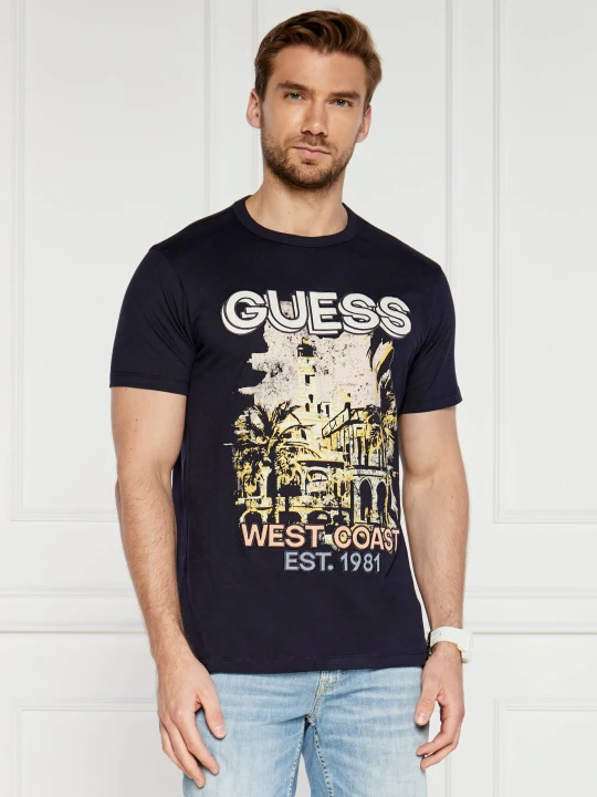 Zdjęcie produktu GUESS T-shirt WEAST COAST | Regular Fit granatowy